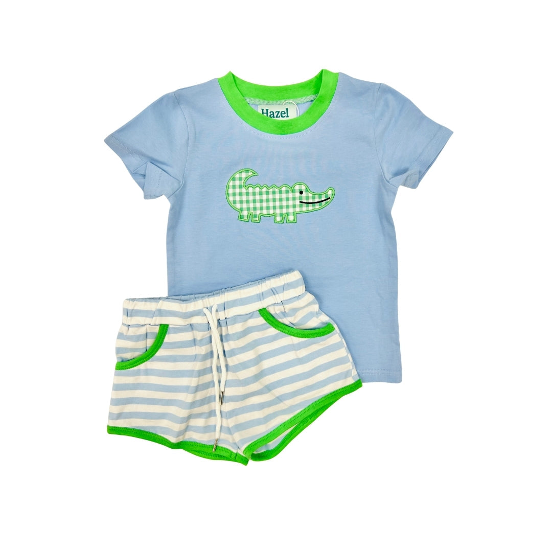 Hazel Blue Blue Later Gator Short Set