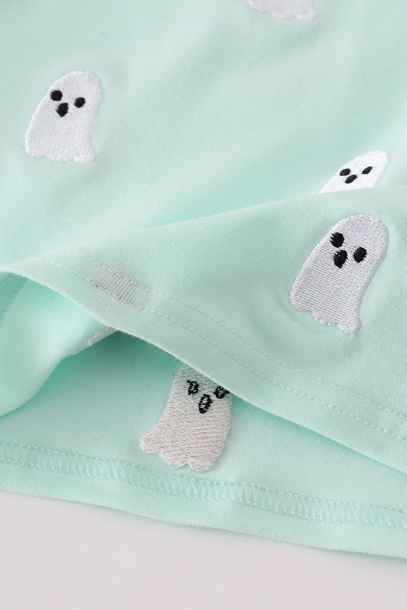Green ghost embroidery top
