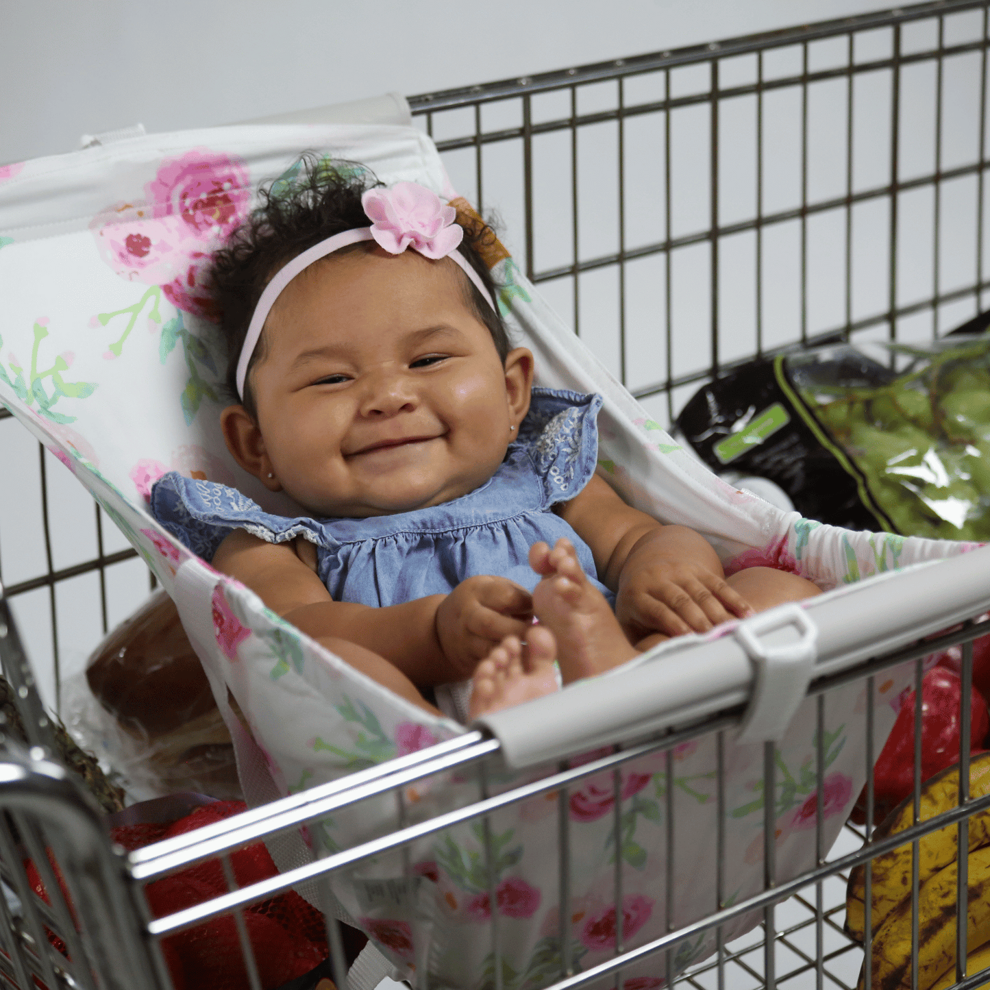 Baby Shopping Cart Hammock | Full Bloom Watercolor Floral Print