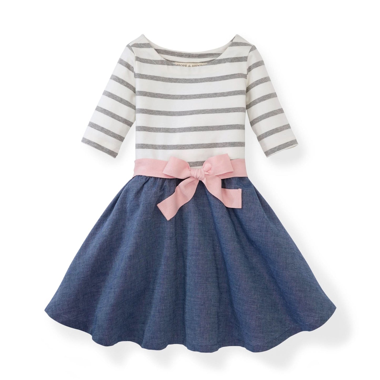 Lightweight Blocked Organic Skater Dress - Baby
