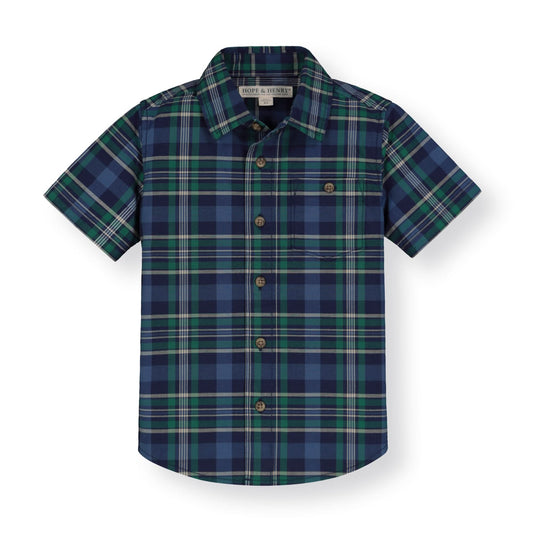 Stretch Poplin Short Sleeve Button Down Shirt