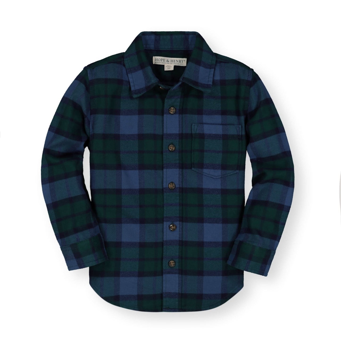 Brushed Flannel Button Down Organic Shirt - Baby