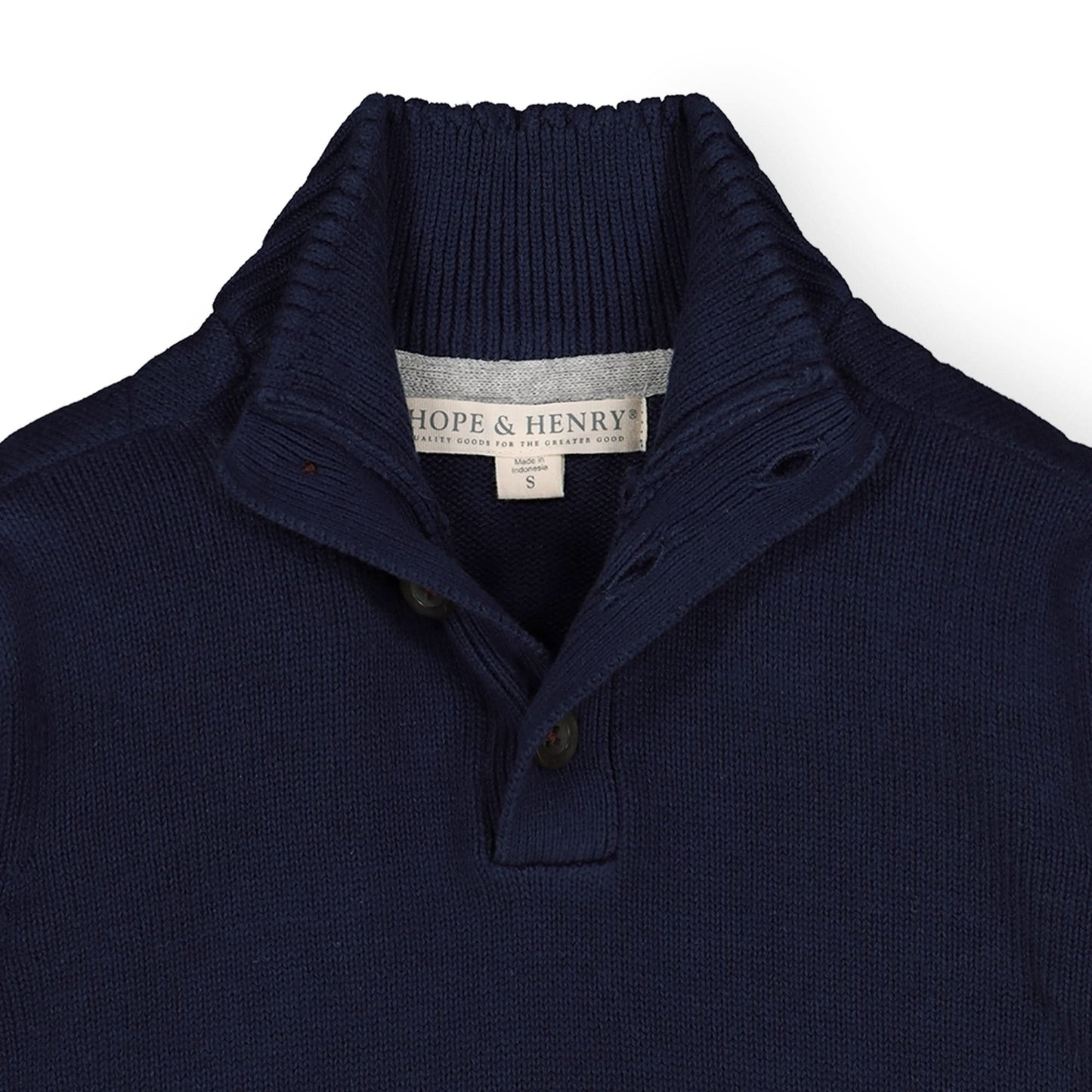 Mock Neck Button Placket Sweater - Baby