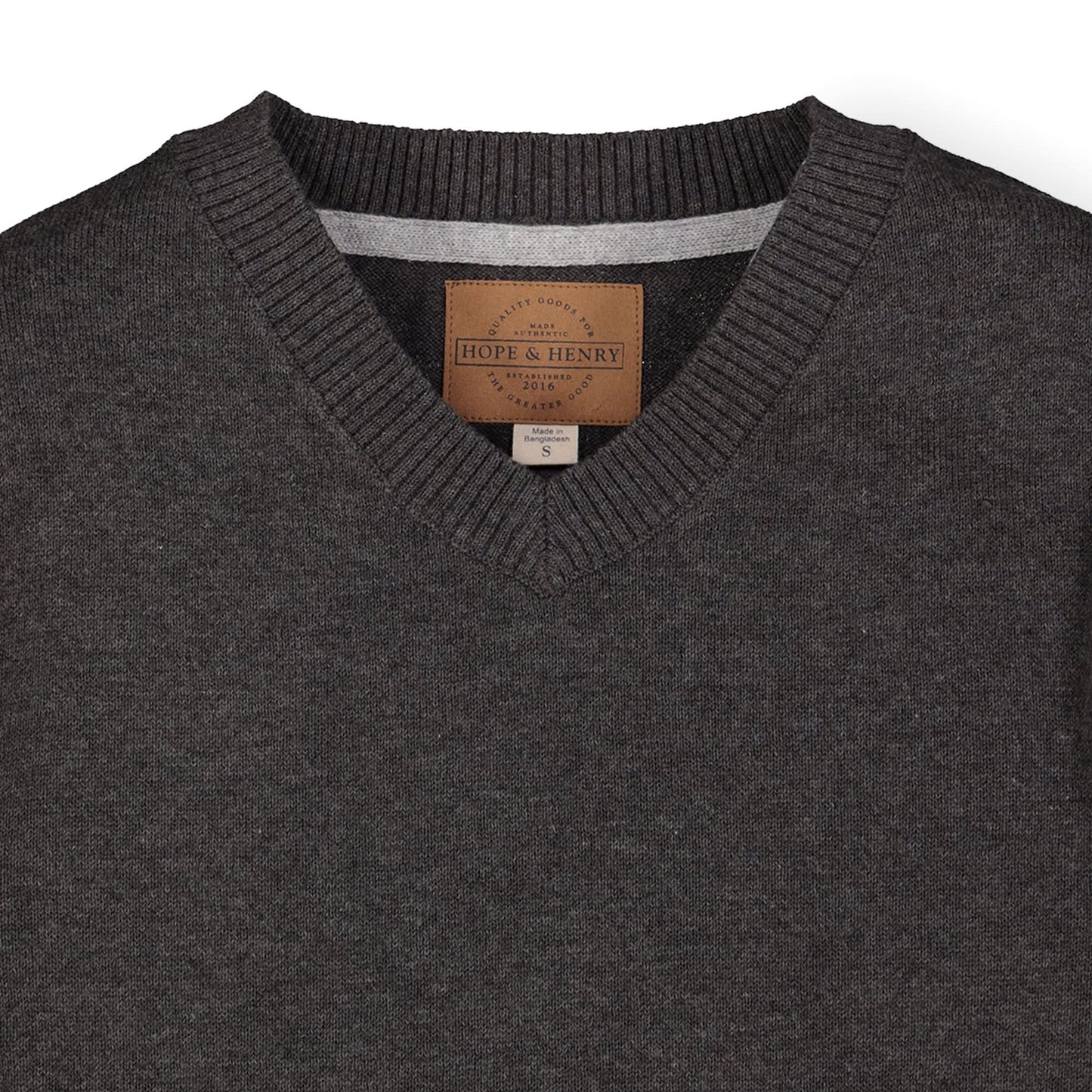 Organic V-Neck Sweater with Elbow Patches - Baby