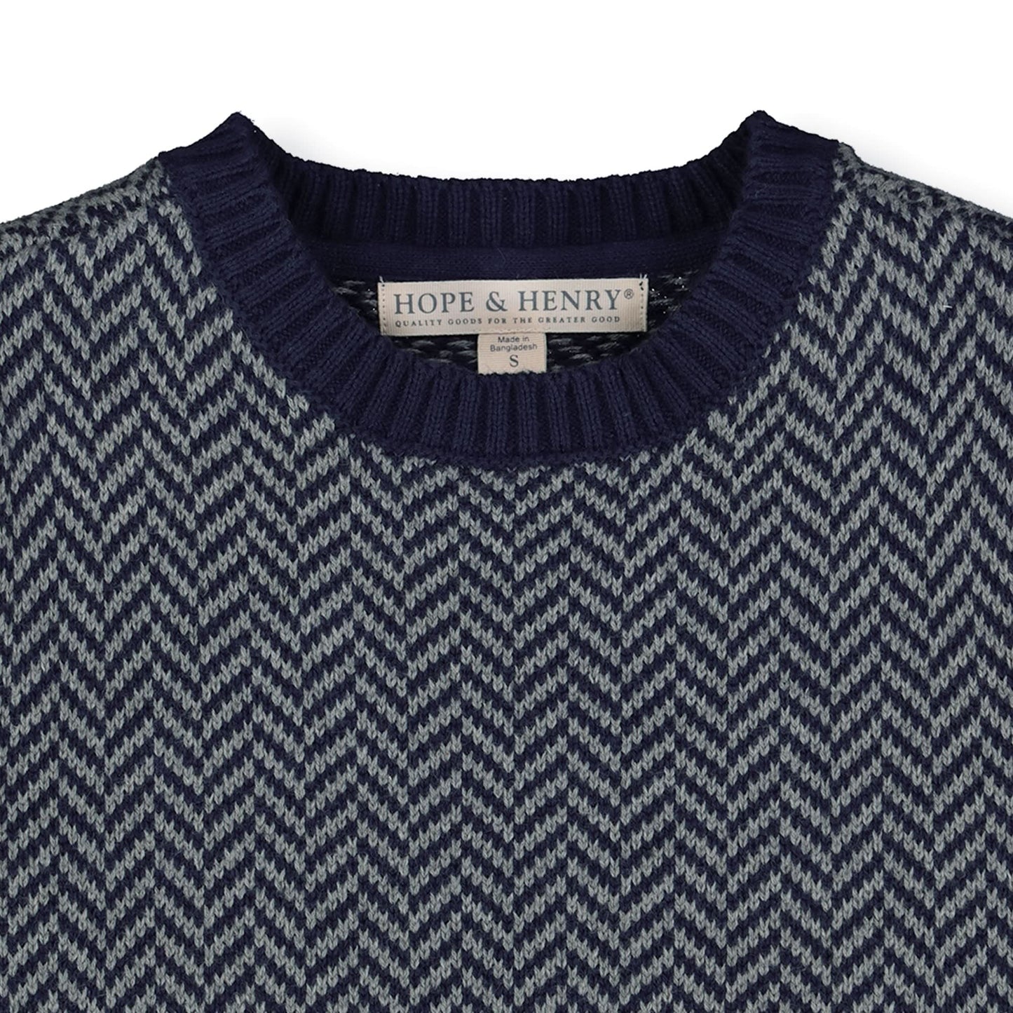 Organic Crewneck Pullover Sweater with Elbow Patches