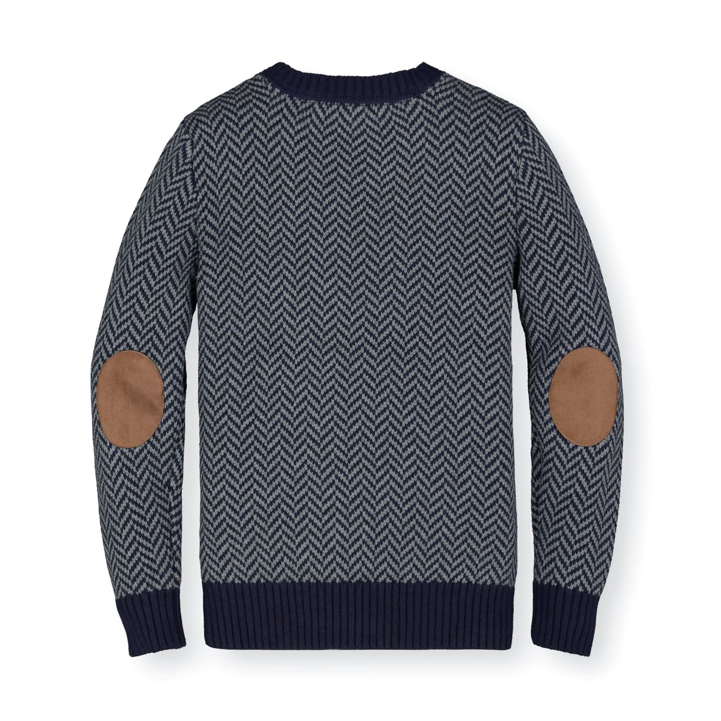Organic Crewneck Pullover Sweater with Elbow Patches