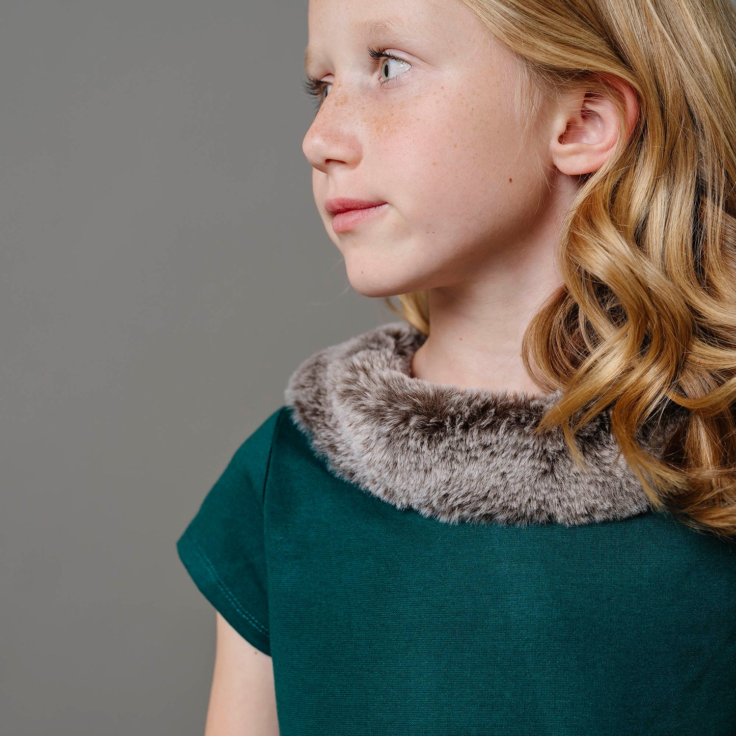 Fit and Flare Ponte Dress with Faux Fur - Baby