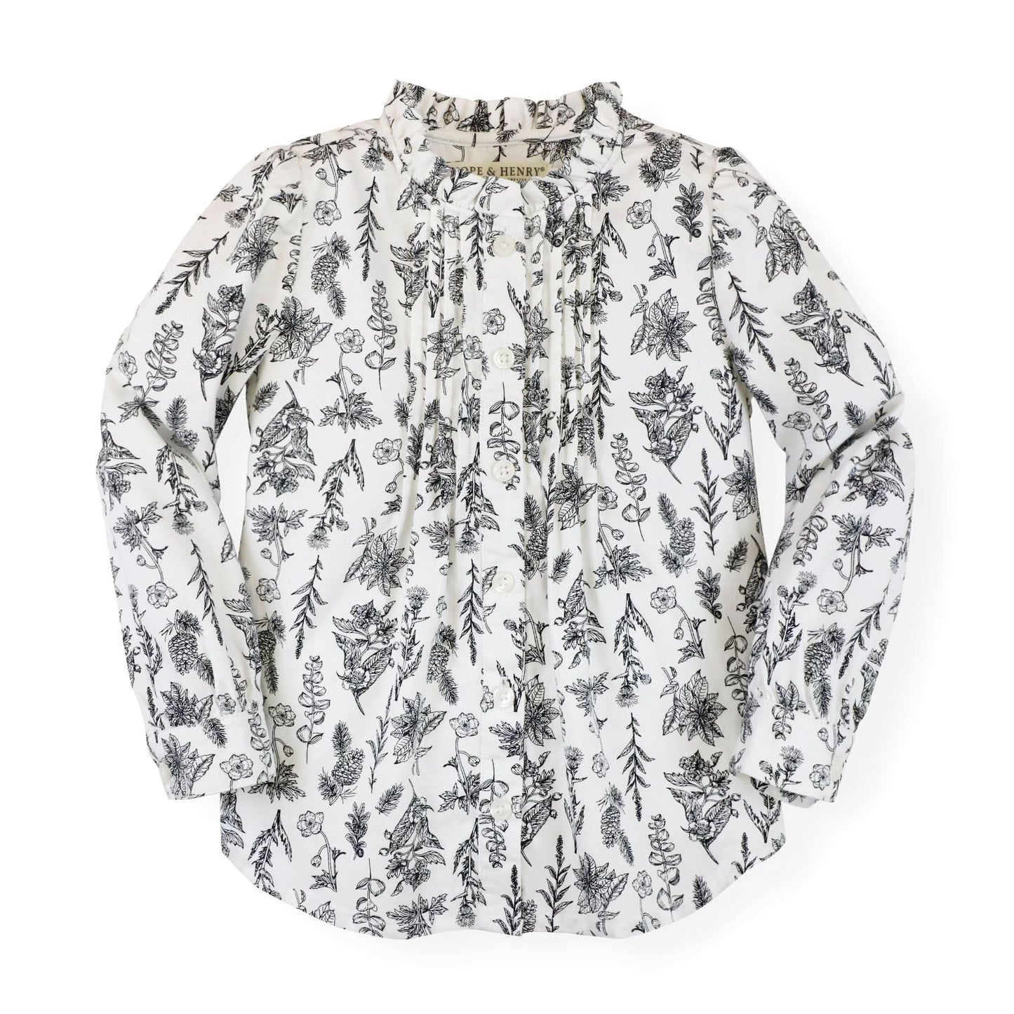 Ruffle Neck Blouse with Pintucks - Baby