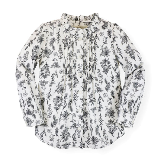 Ruffle Neck Blouse with Pintucks - Baby
