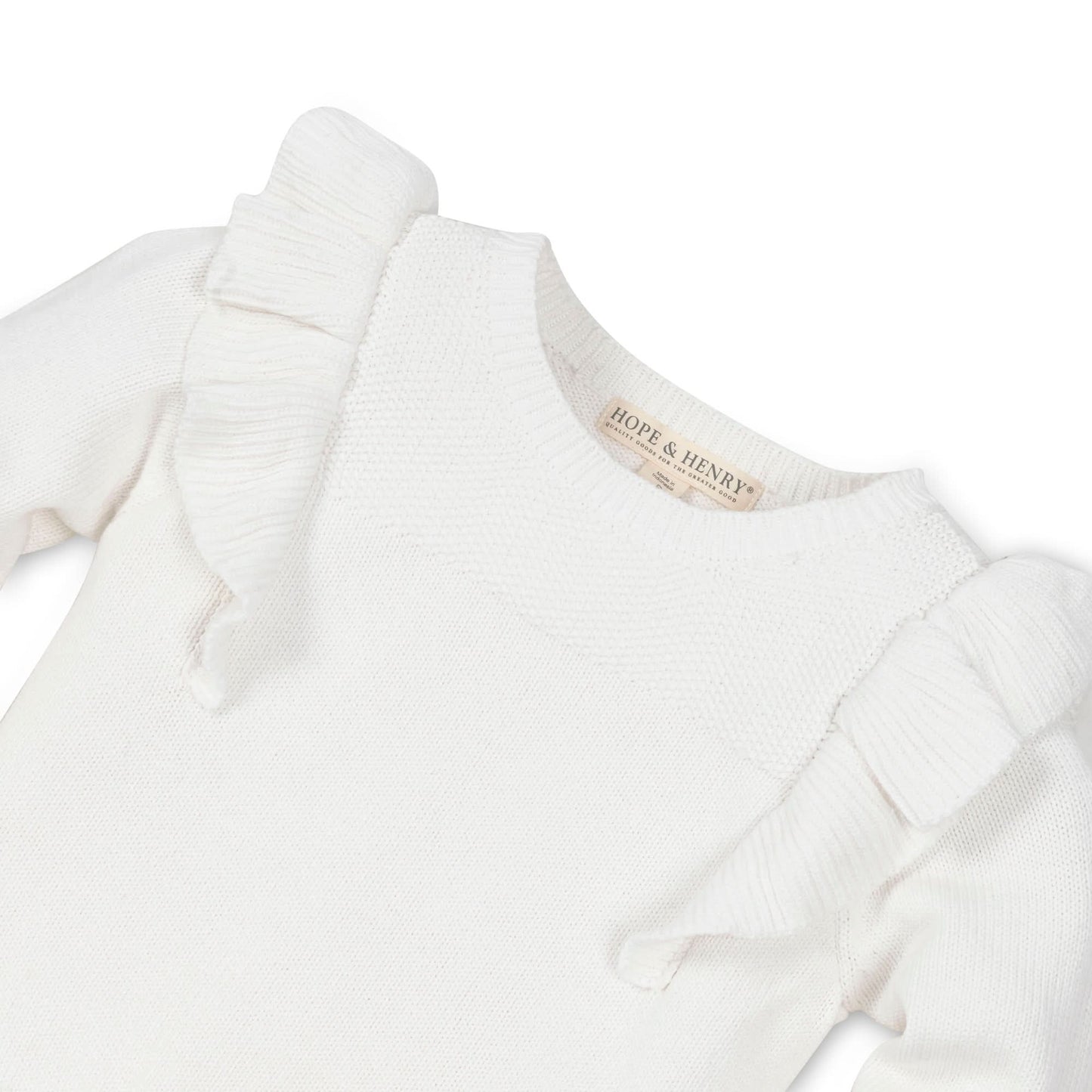 Textured Yoke Ruffle Sweater
