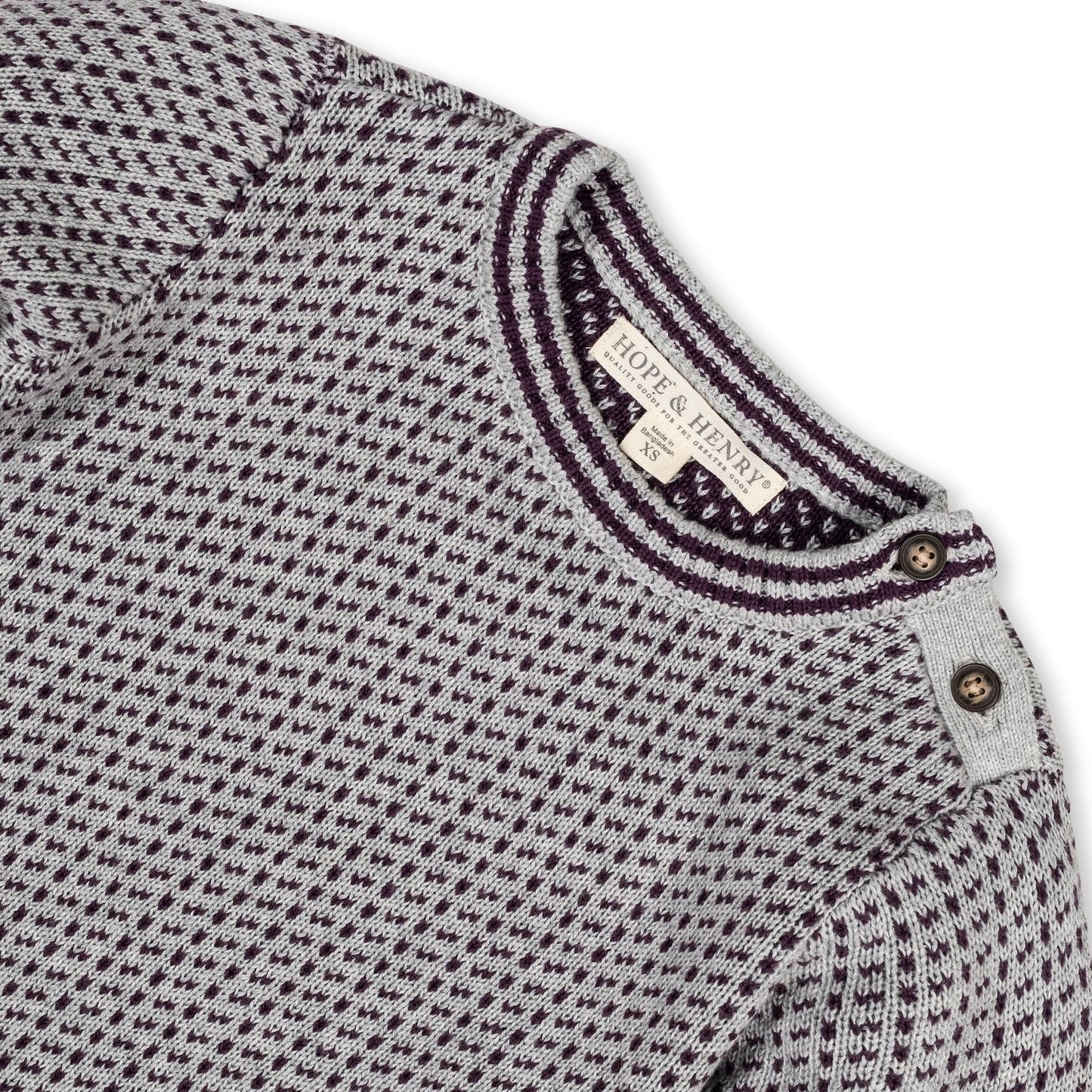 Organic Intarsia Crew Neck Sweater