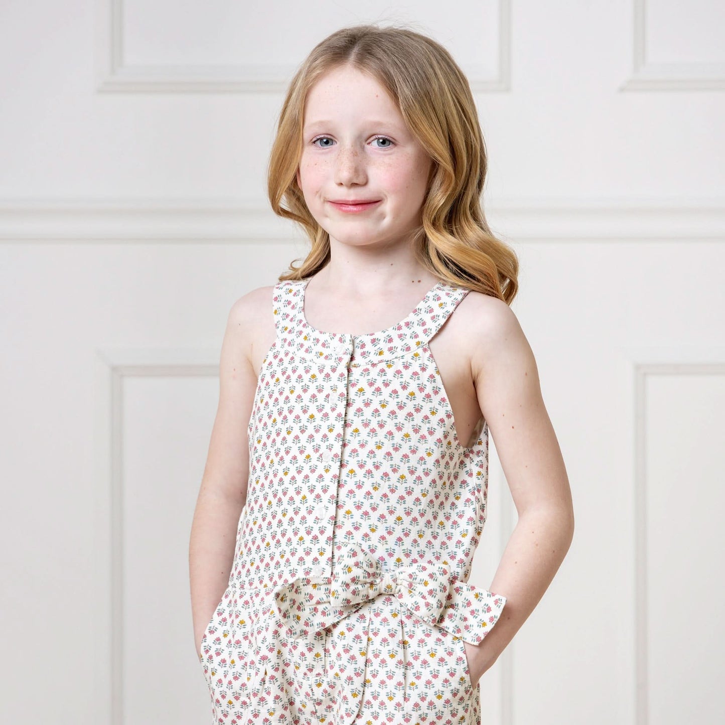 Button Front Halter Romper