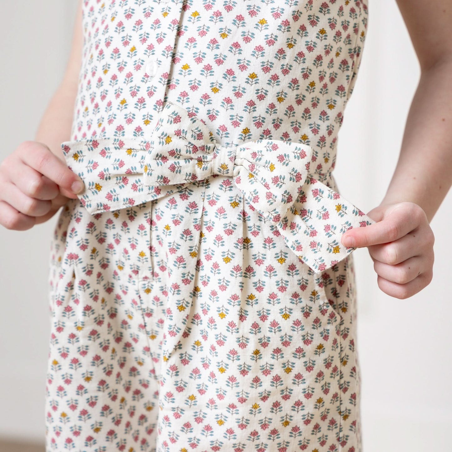 Button Front Halter Romper