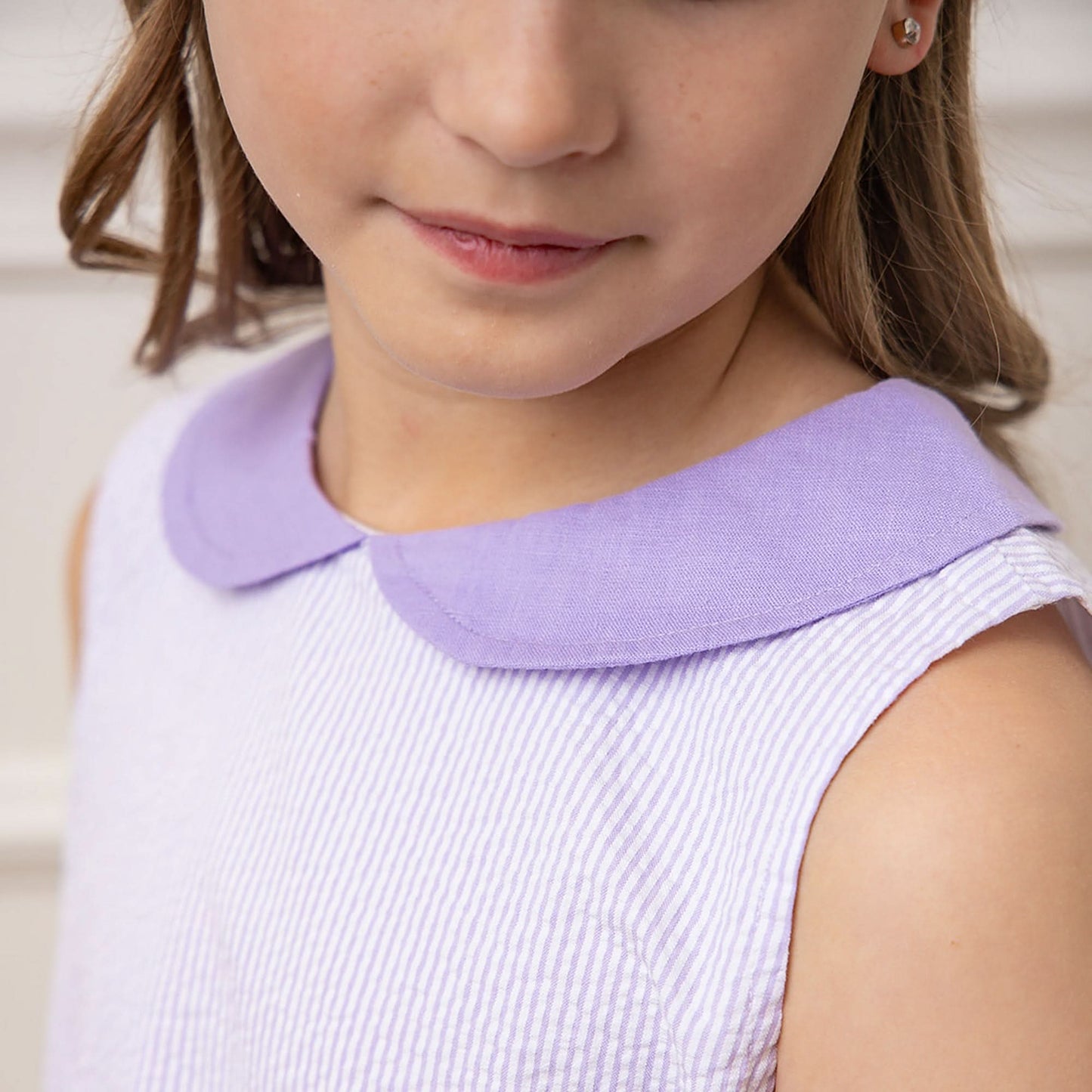 Organic Seersucker Peter Pan Collar Dress