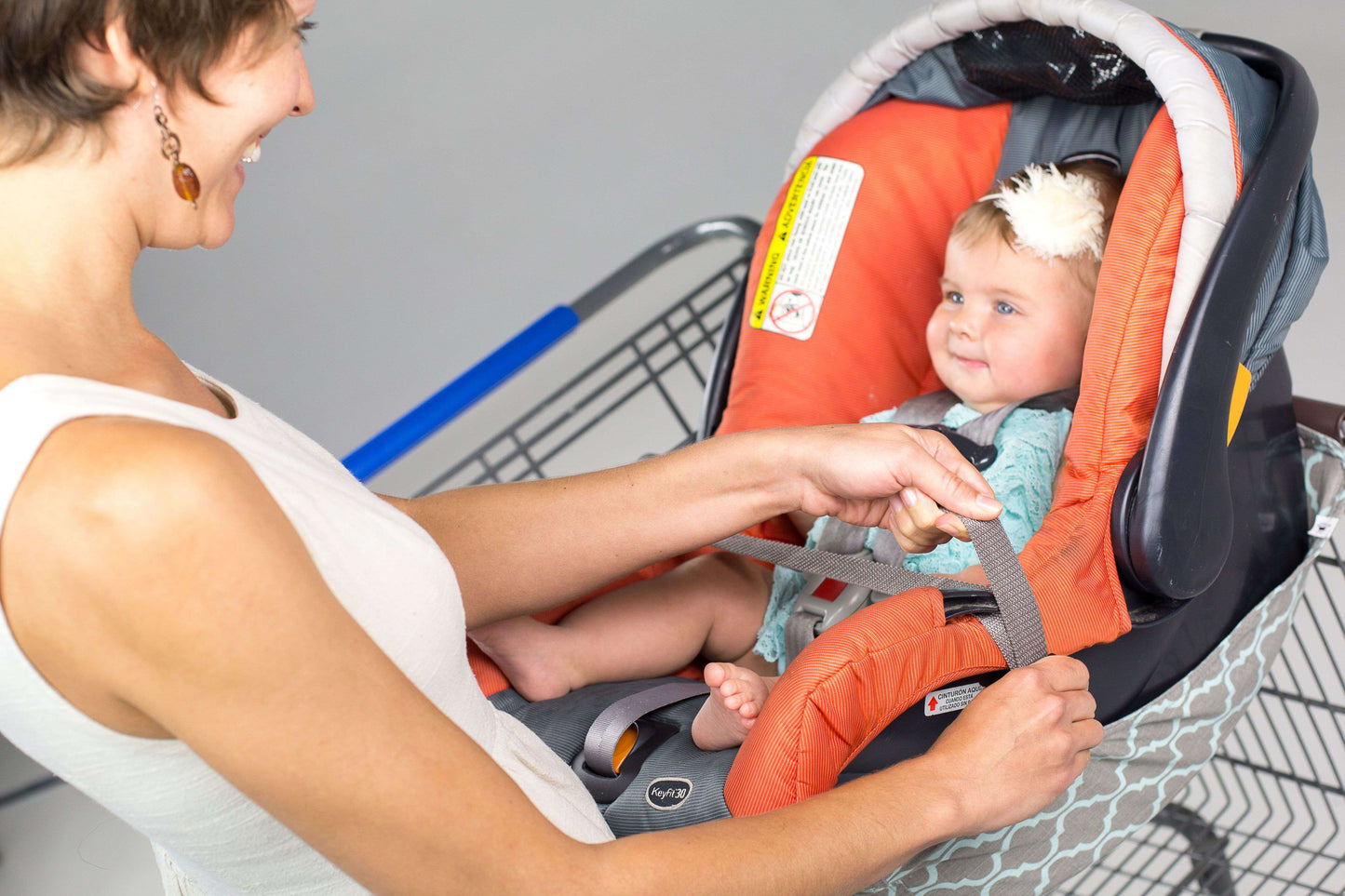 Baby Shopping Cart Hammock | Gray/Aqua
