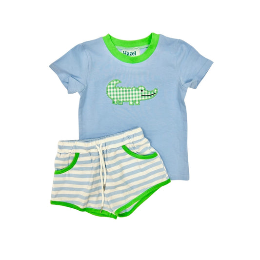 Hazel Blue Blue Later Gator Short Set