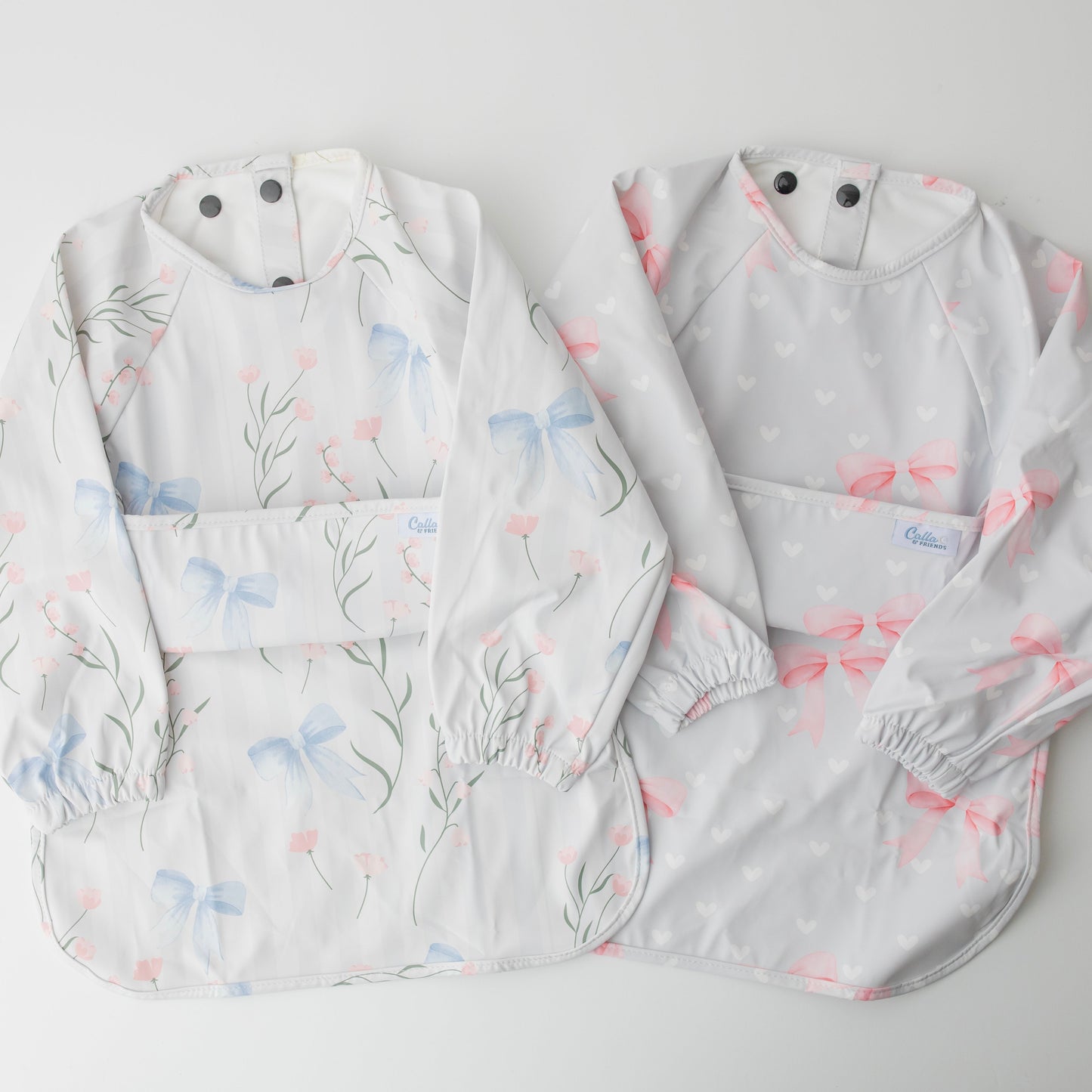 The Grayson Long Sleeve Bib - Sweetheart Bows