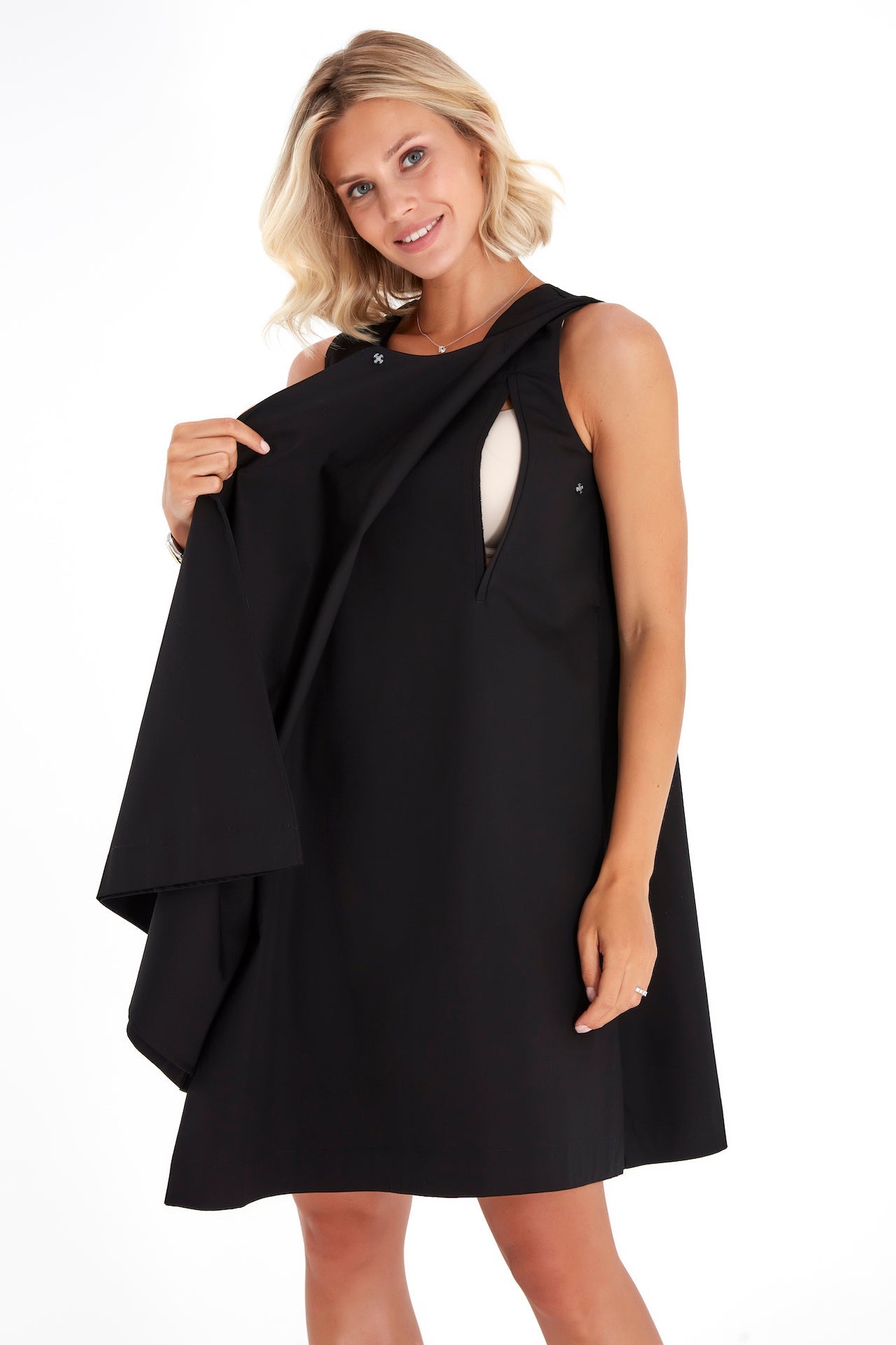 Amaze Sleeveless Cotton Maternity/Nursing Swing Dress