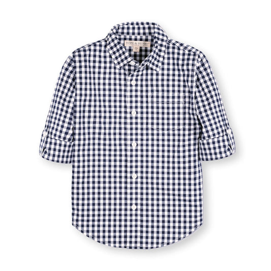 Organic Stretch Poplin Roll-Up Shirt - Baby