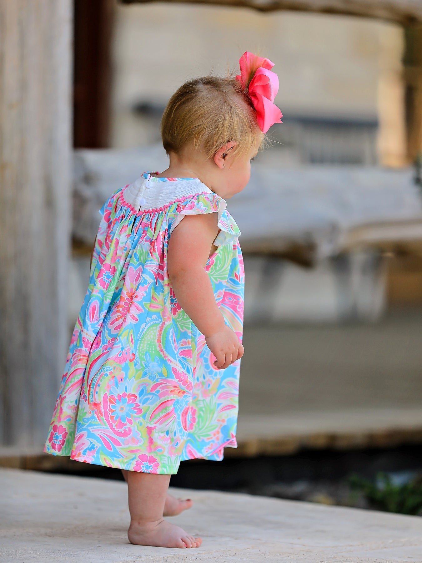 Easter Cross Smocking Embroidery Baby Girl Dress