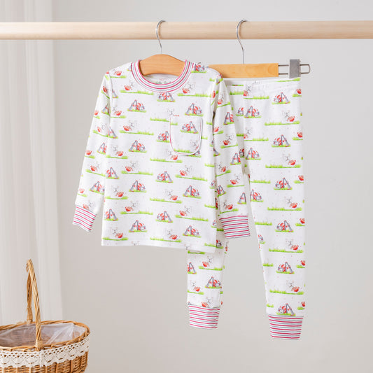 White Bulldog Mascot Mania Organic Cotton Kids Pajamas