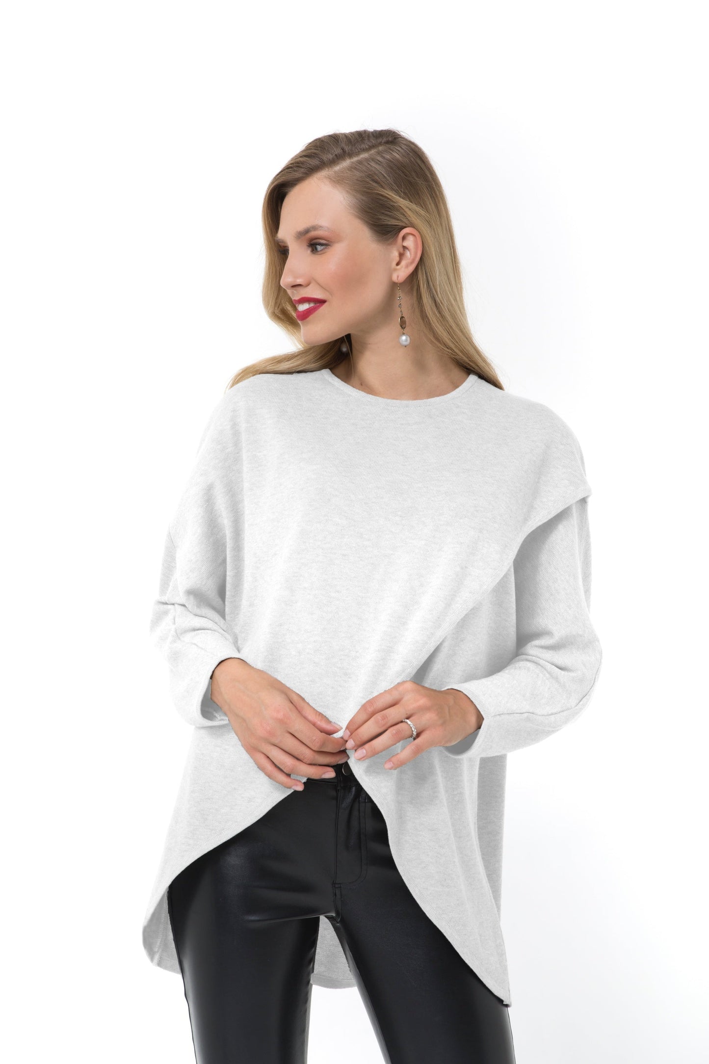 Let Loose Crossover Long Sleeve Maternity/Nursing Knit Top