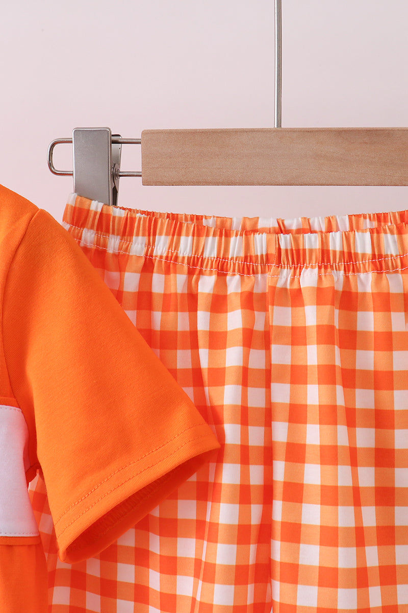 Tennessee go vols embroidery gingham shorts set