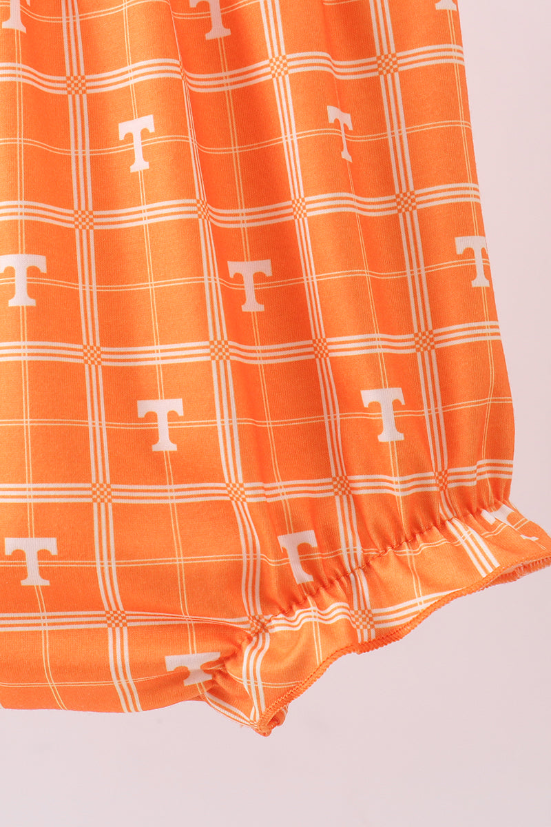 Orange Tennessee go vols embroidery plaid bubble