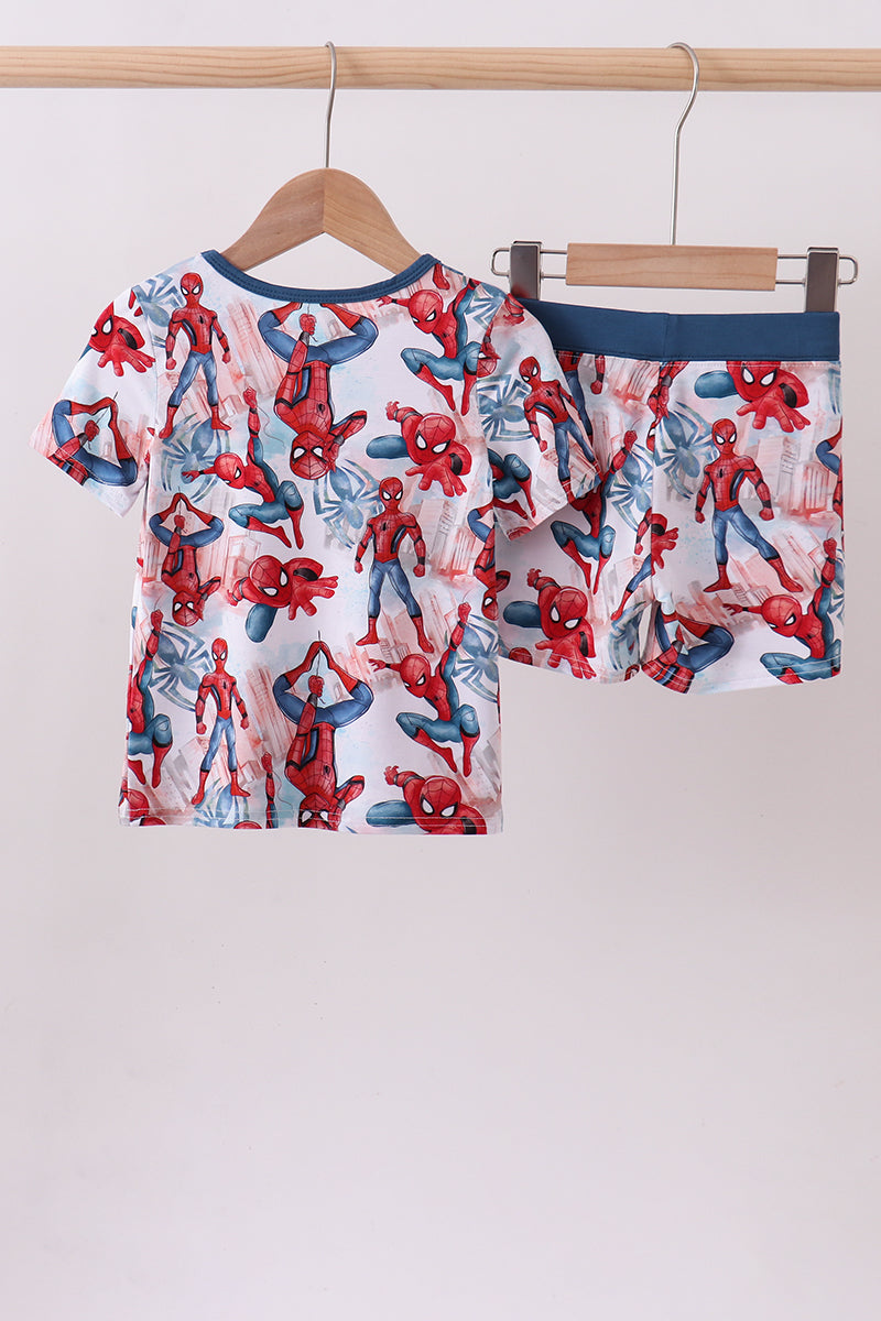 Blue character bamboo 2pc pajama set