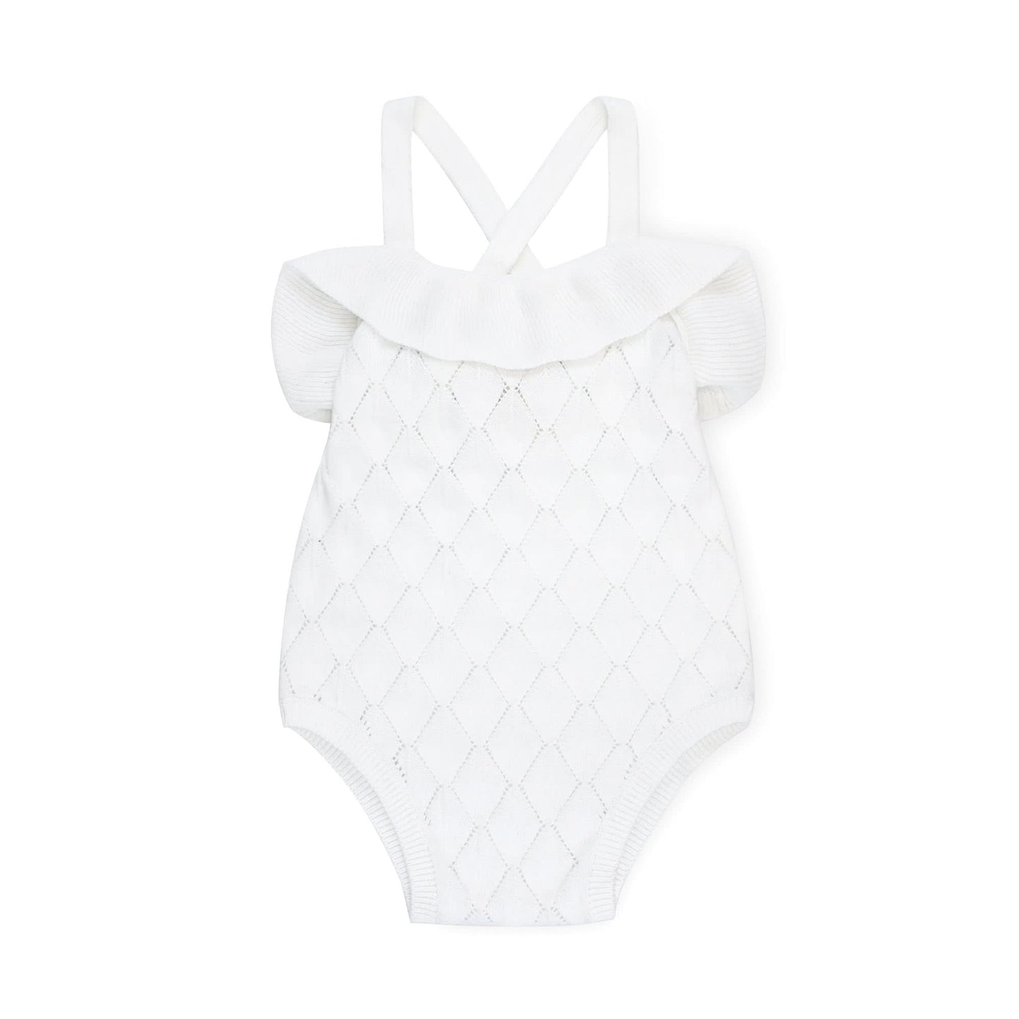 Ruffle Sweater Romper & Jacquard Blanket Gift Set