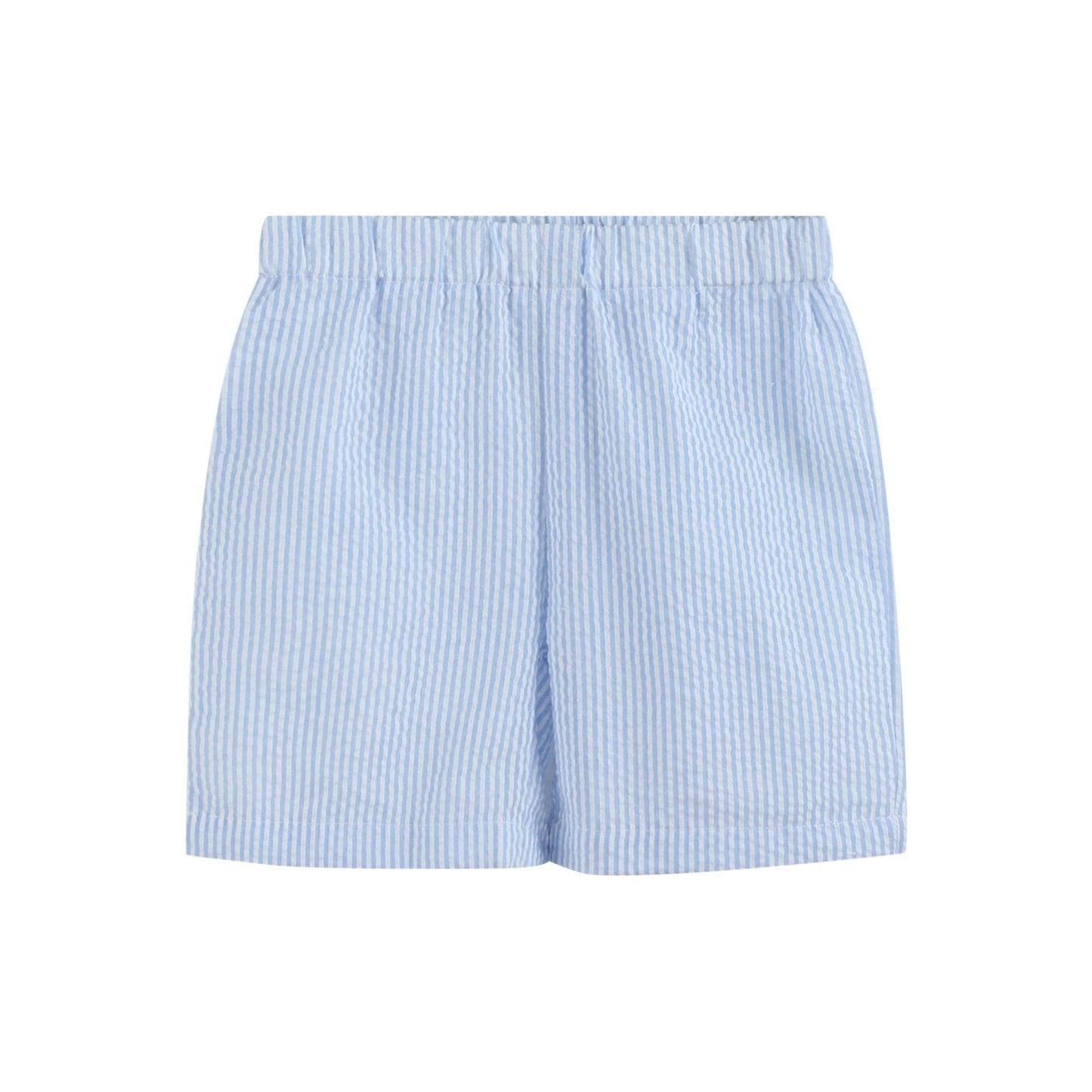 Blue Easter Train T-Shirt and Seersucker Shorts Set