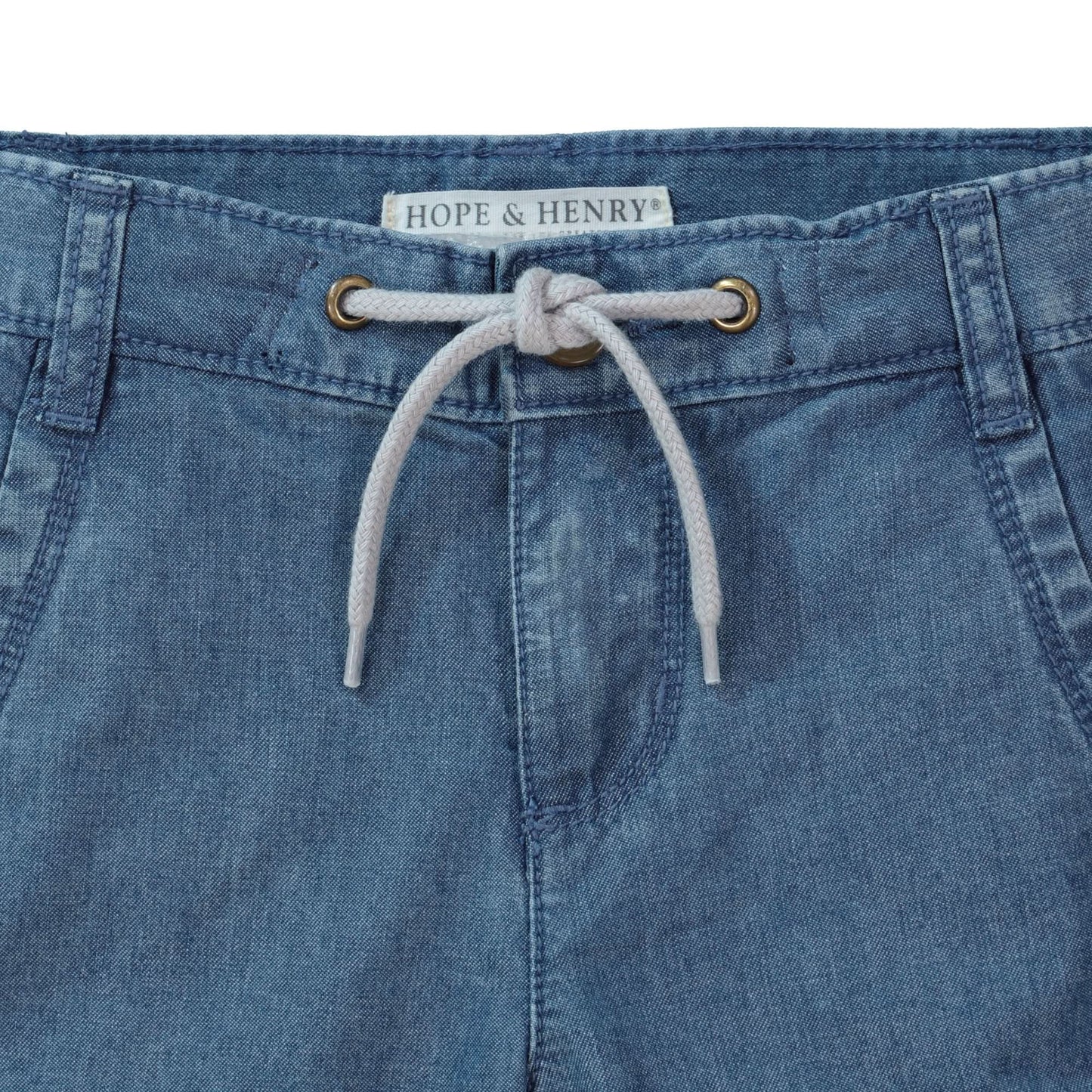 Chambray Rolled Cuff Pant With Drawstring - Baby