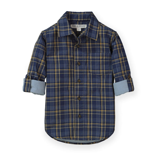 Convertible Double Weave Button Down Shirt