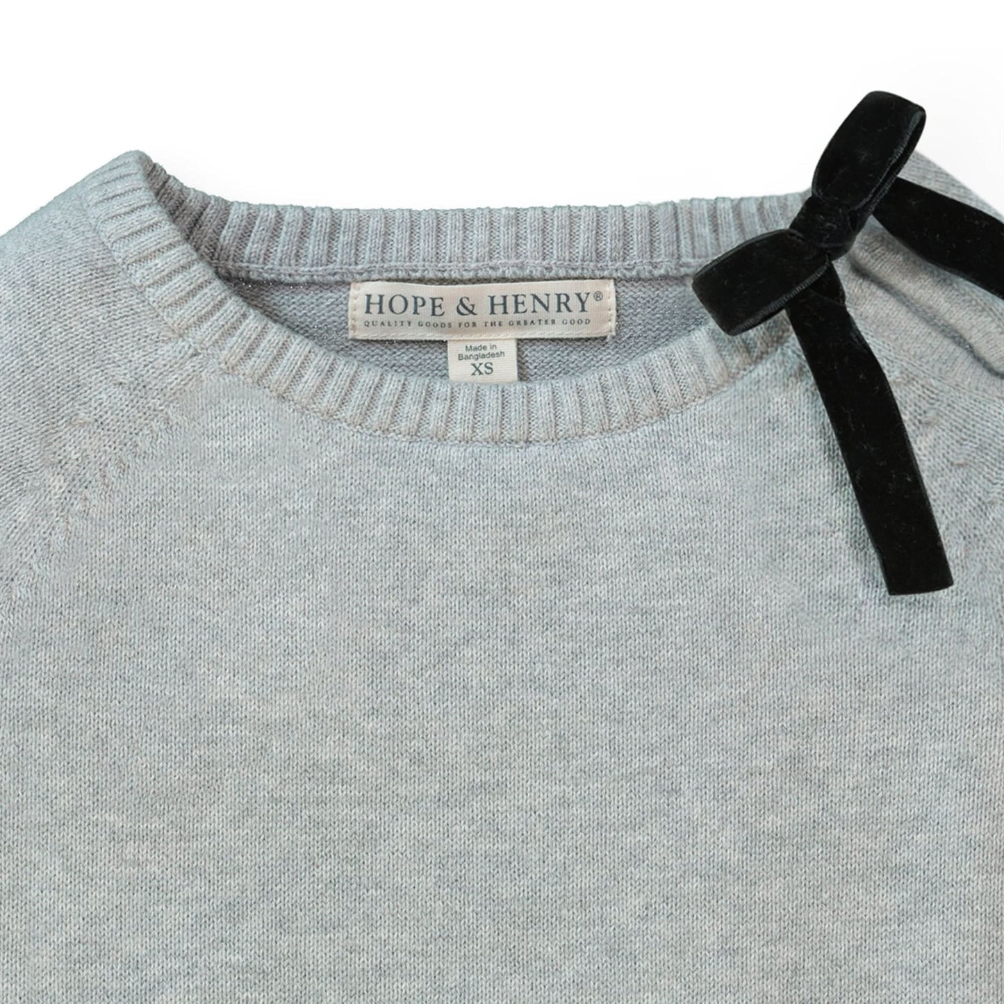 Organic French Sweater with Velvet Bow - Baby