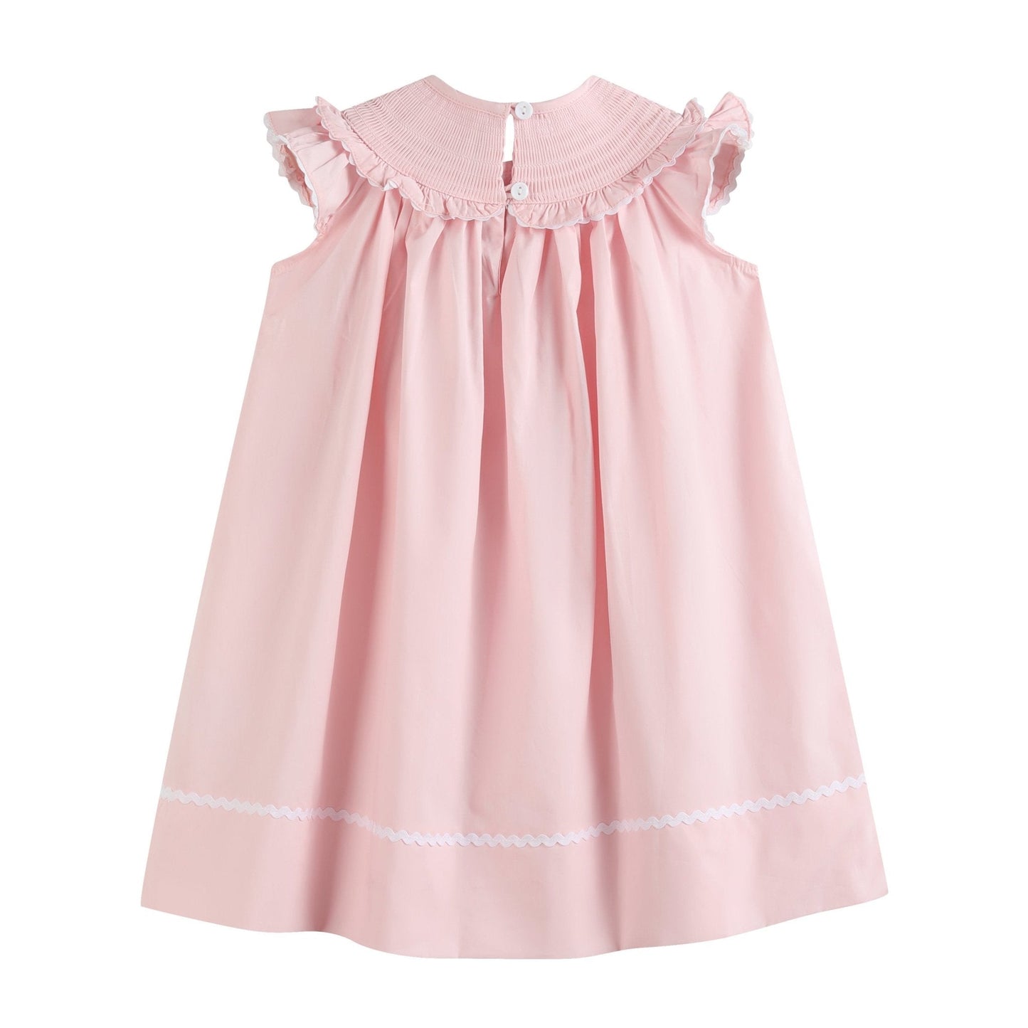 Pink Butterflies Smocked Bishop Dress