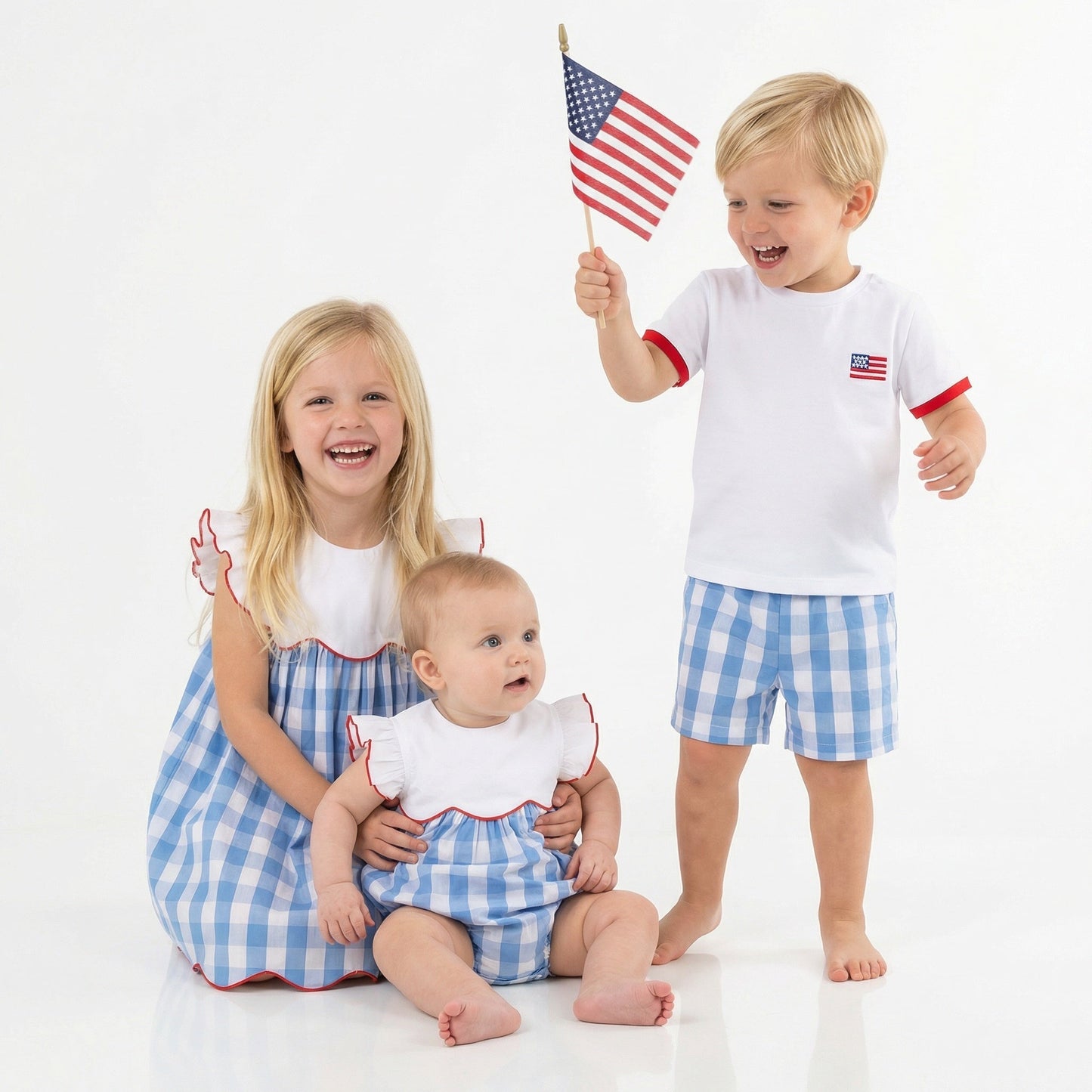 Red, White and Blue Flutter Dress