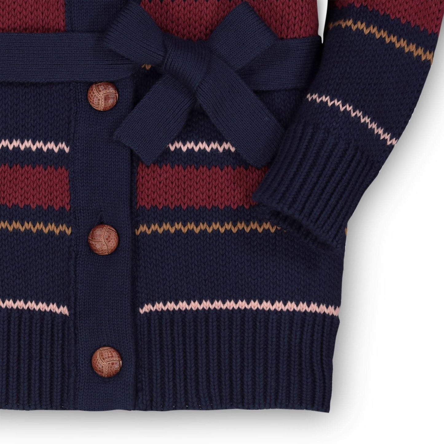 Shawl Collar Cardigan with Waist Tie - Baby