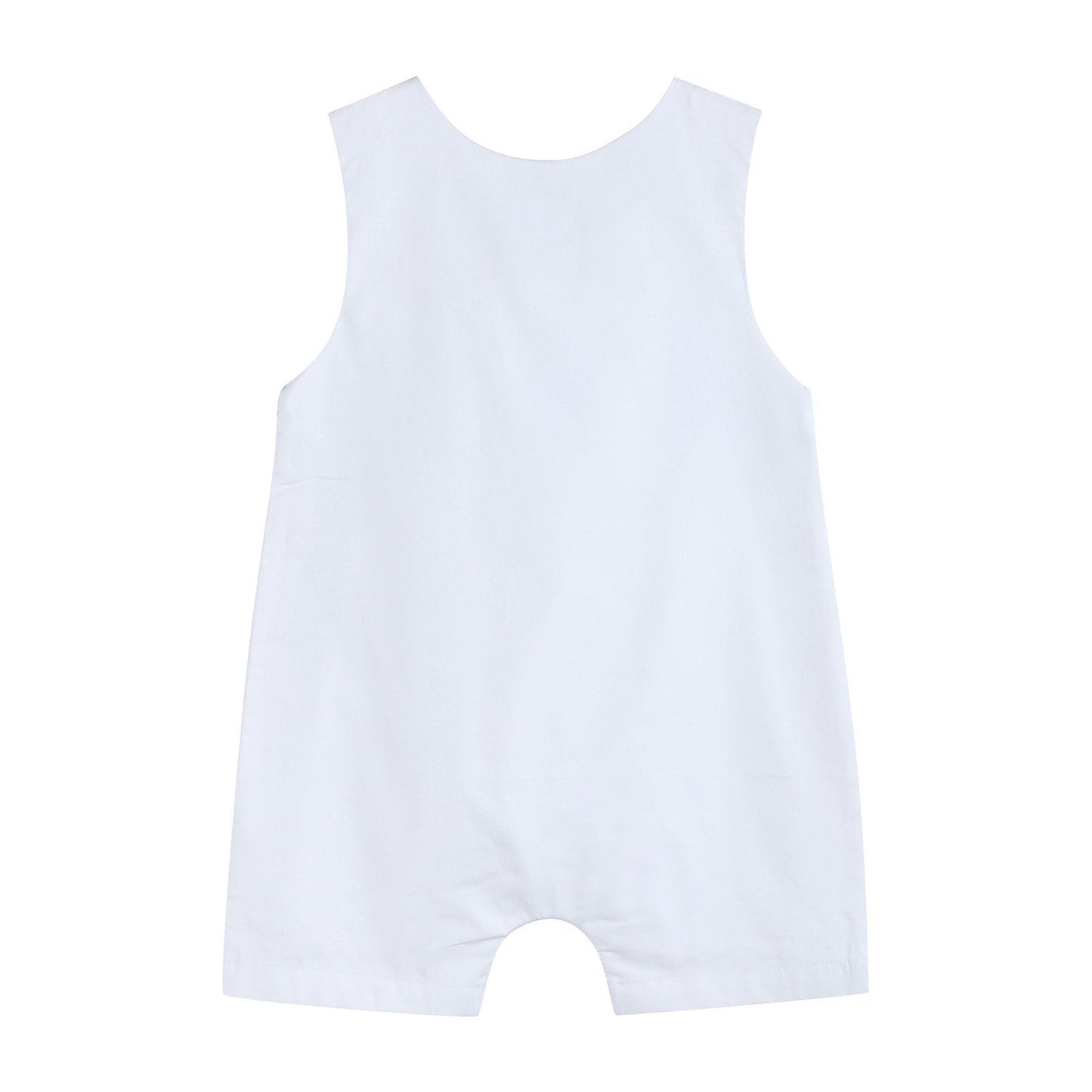 White and Blue Holy Smocked Overalls