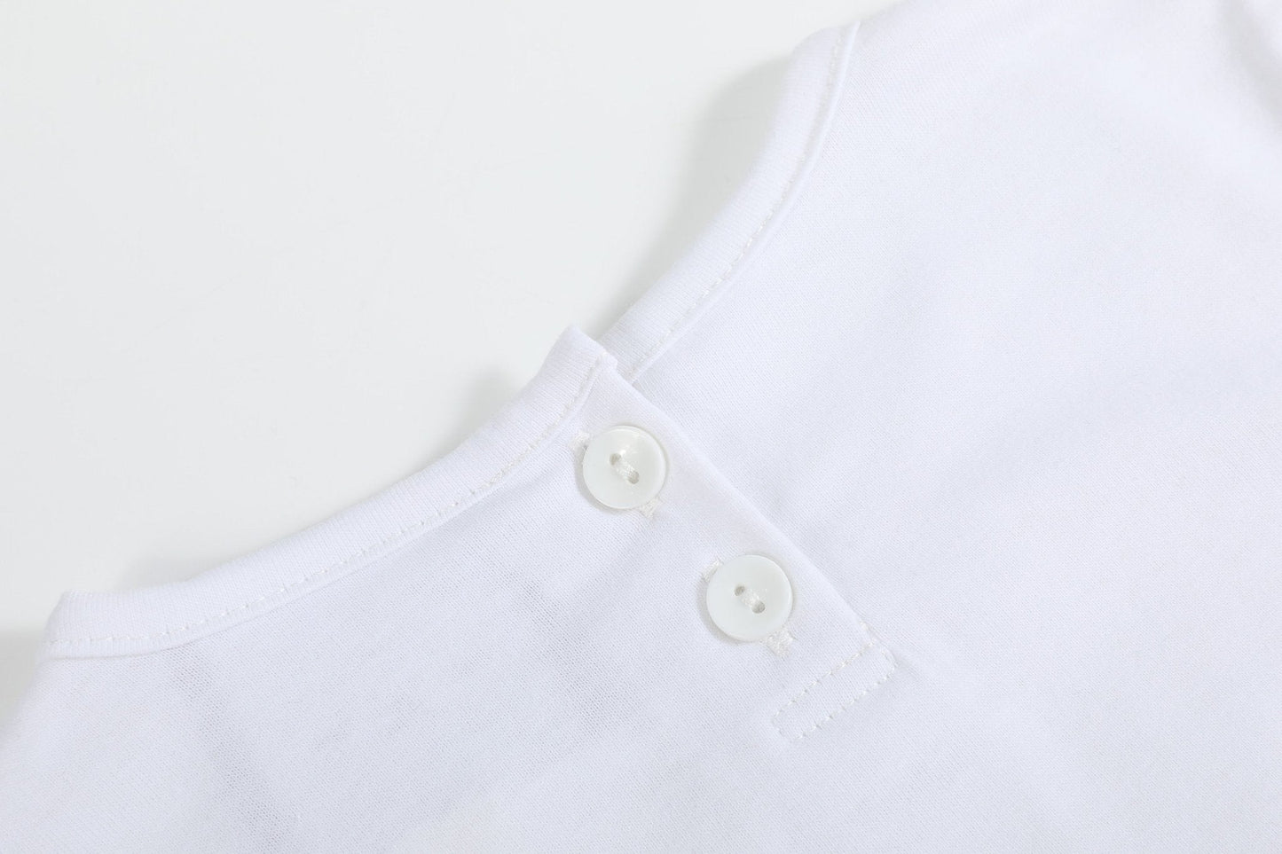 White Cotton Layering Girls Shirt